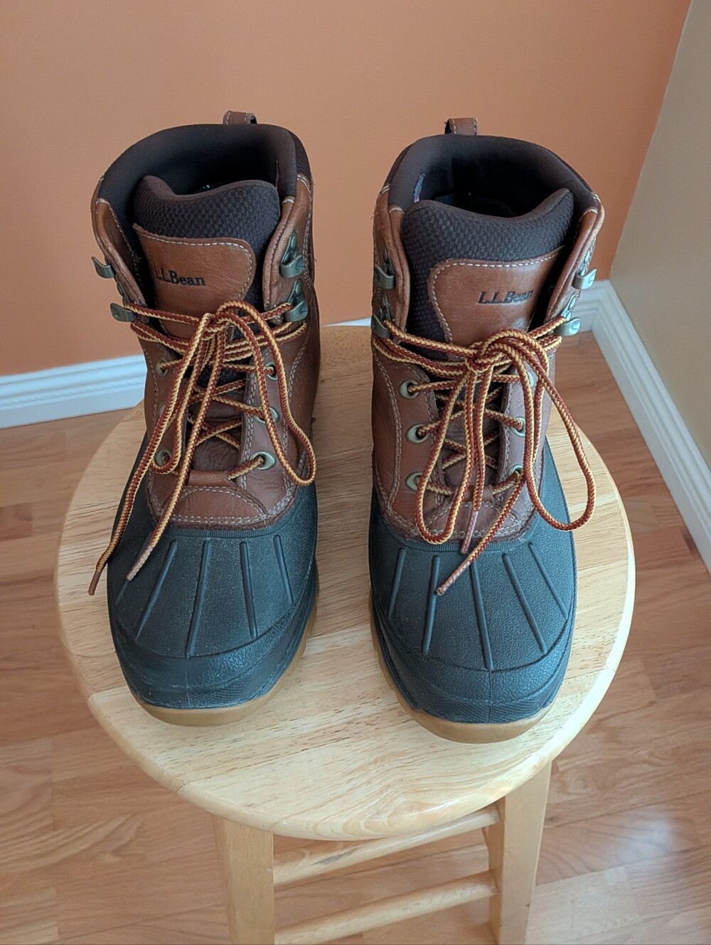 L.L. Bean women's Brown Leather and Black Rubber Boots Sz10 M